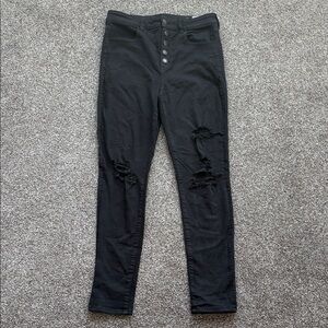 American Eagle Outfitters Black Distressed Jeans